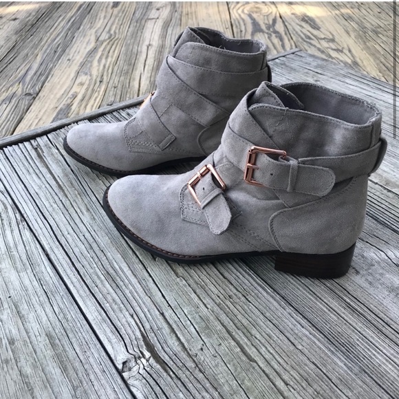 PacSun Suede Strappy Buckle Ankle Combat Boots - Picture 2 of 8